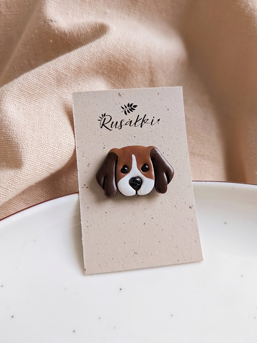 przypinki Pin z pieskiem Beagle, pies Bernardyn. przypinka z psem, akcesoria dla psiary