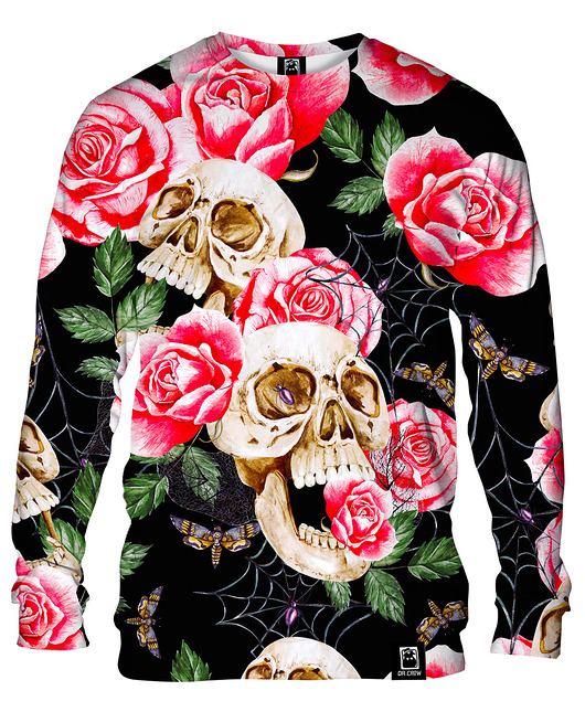 bluza bez kaptura damska Bluza Bez Kaptura Damska DR.CROW Skull in Roses