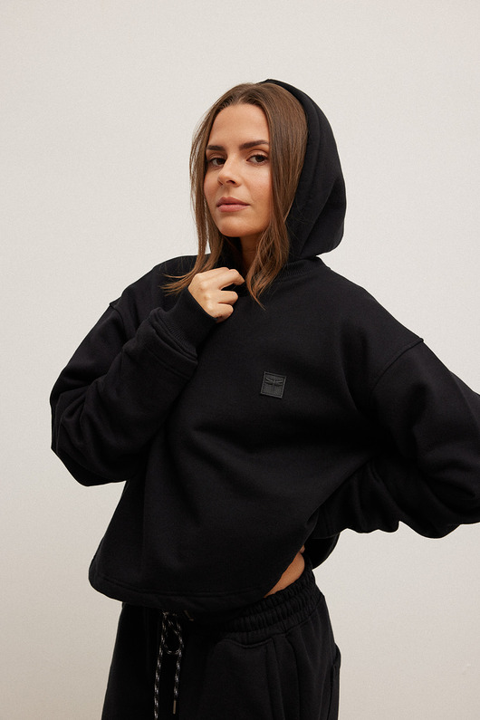 bluza bez kaptura damska Krótka bluza MOSCA black