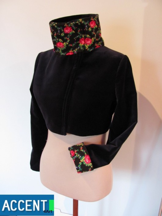 navy aksamitna asymetria S/M Accent 4art
