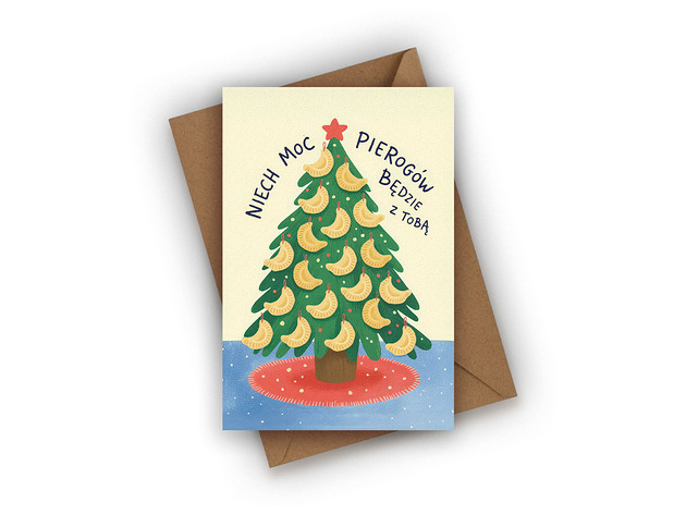 kartki świąteczne Kartka świąteczna- Niech moc pierogów będzie z Tobą