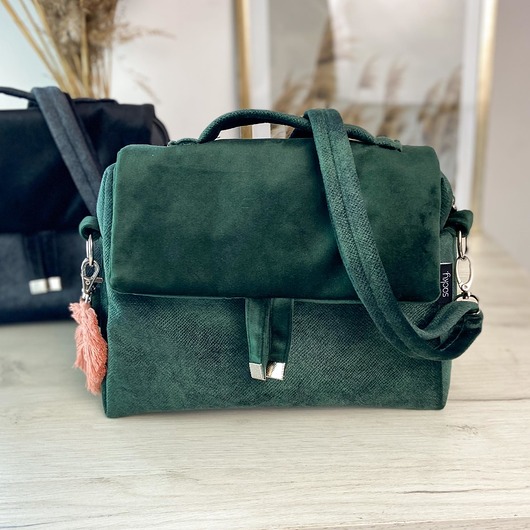 Torebka mini kuferek zieleń sacky bag
