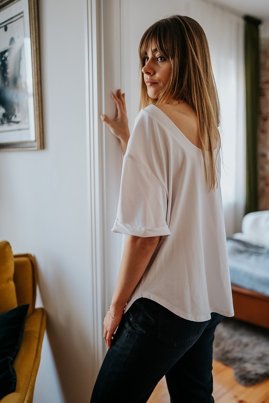 Indie Oversize t-shirt white REHEMA
