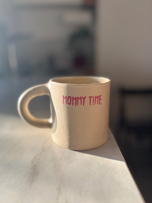 kubki i filiżanki Duży Ceramiczny Kubek Handmade 420 ml Mommy Time