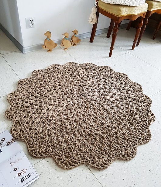 Dywan okrągły ażurowy beż - kolory Made of Weaves