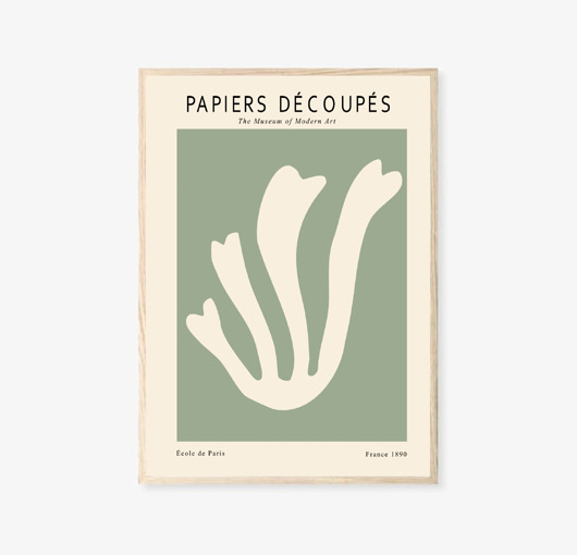 grafiki i ilustracje PLAKAT szałwiowa zieleń , abstrakcja, matisse