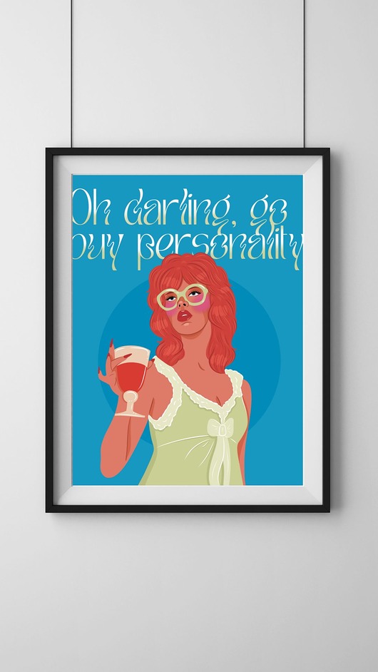 grafiki i ilustracje Plakat "Oh darling blue"