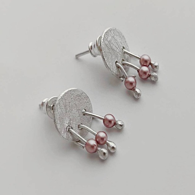 kolczyki z kamieniami Kolczyki OKRĄG