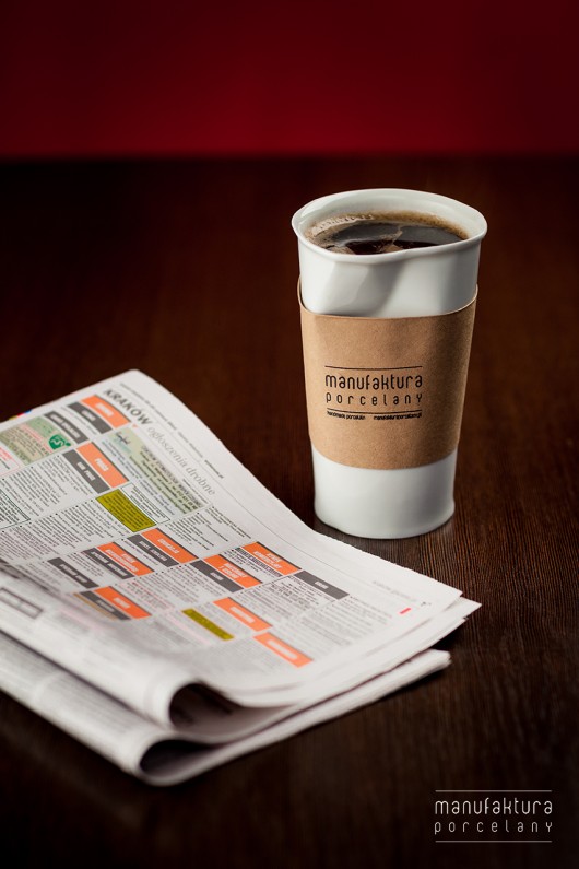 Biały kubek - Paper Cup XXL Manufaktura Porcelany