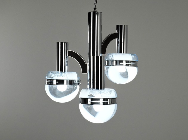 lampy wiszące Żyrandol Space Age, szkło Murano, lata 70, produkcja: Włochy