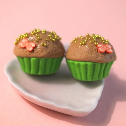 zielone muffinki z kokardkami ciasteczkatynki