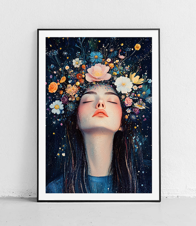 plakaty Plakat Kosmiczne kwiatowe marzenia
