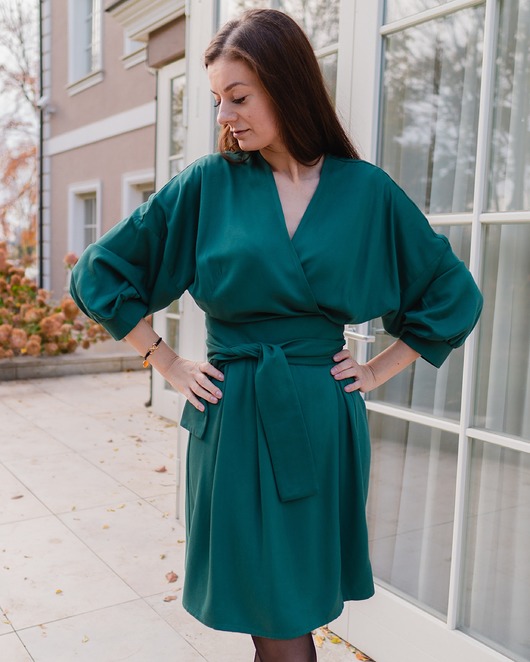 sukienki mini damskie Sukienka kimonowa Elis zielona