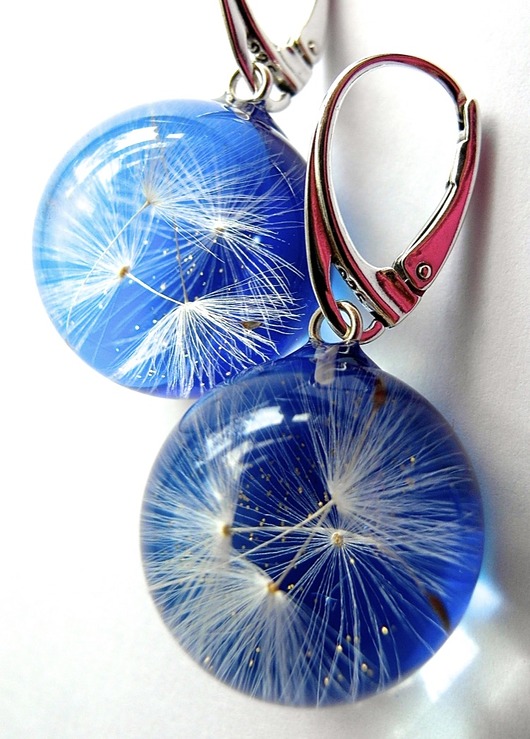 Kolczyki srebrne z nasionami dmuchawca Grol Jewellery