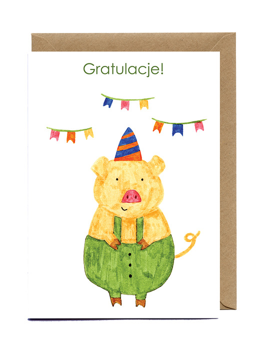 kartki okolicznościowe - wydruki Kartka urodzinowa Prosiaczek
