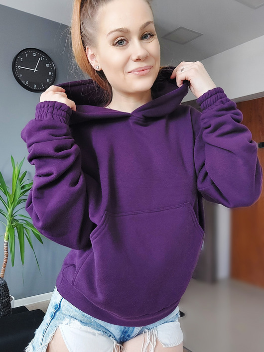 bluza z kapturem damska BLUZA Z KAPTUREM I272 ŚLIWKA