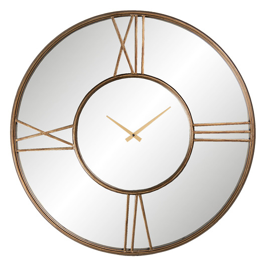Zegar Metalowy Lustrzany Old Gold 70 cm MIA home