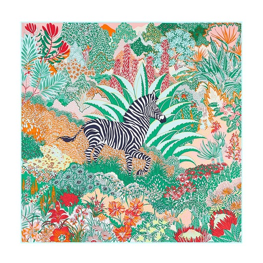 apaszki SZAL SZALIK jedwab Apaszka jedwabna ZEBRA zielona