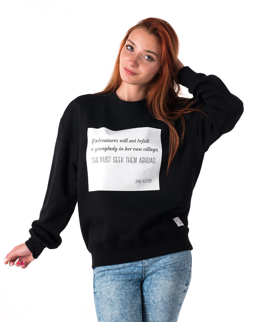 bluza bez kaptura damska Bluza unisex z cytatem, Jane Austen