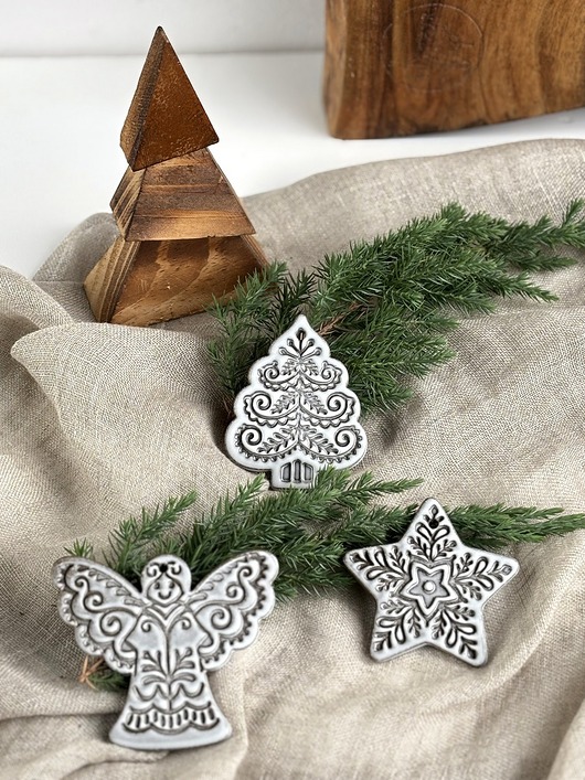 ozdoby choinkowe Zawieszki choinkowe ceramiczne ozdoby świąteczne