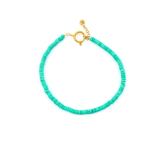 bransoletki z kamieni naturalnych Bransoletka na nogę barwiona Lawa wulkaniczna