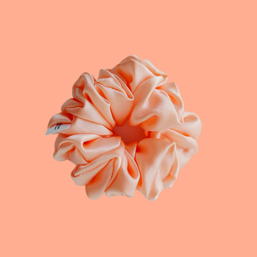 gumki do włosów Gumka jedwabna, scrunchie, frotka brzoskwiniowa rosa MAXI