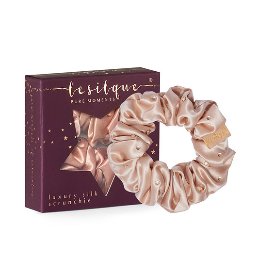 gumki do włosów LE SILQUE Gumka do włosów z jedwabiu z kryształkami - ROSE GOLD