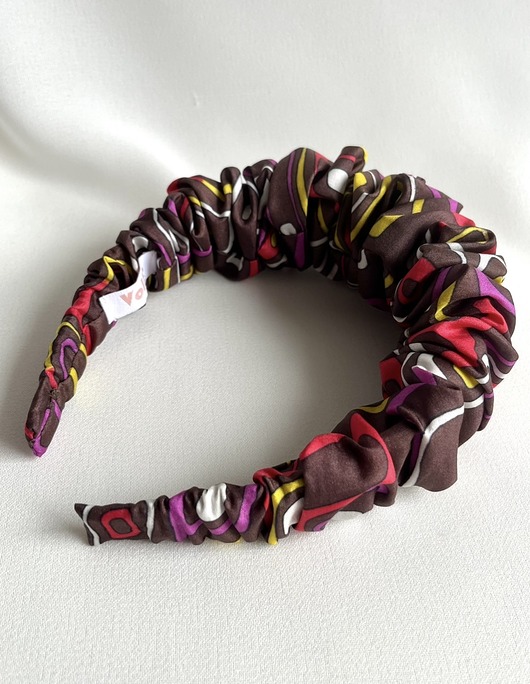 opaski do włosów Jedwabna marszczona opaska Joy maxi