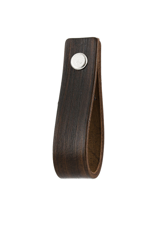 gałki do mebli Skórzany uchwyt meblowy COLORISO M BROWN WOOD P