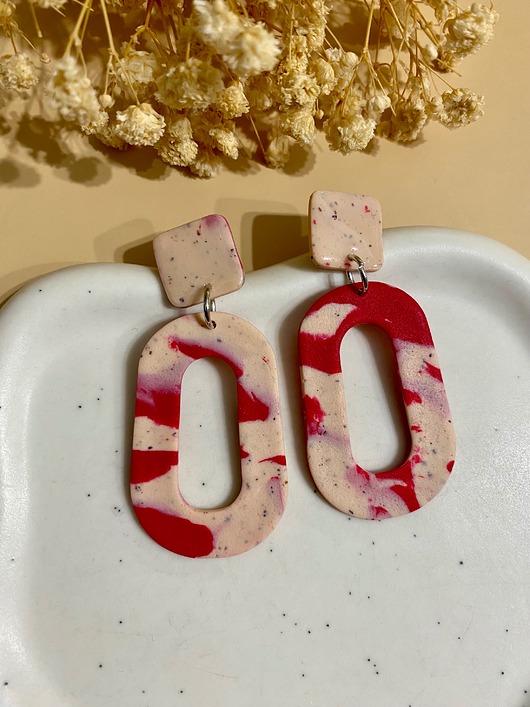 kolczyki z masy plastycznej Wiszące kolczyki ALE 15