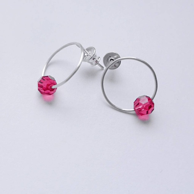 kolczyki z kamieniami Kolczyki OKRĄG