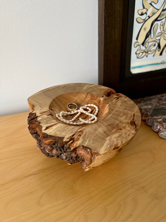 miski i misy Dekoracyjna miseczka z czeczoty topoli o naturalnym ubarwieniu