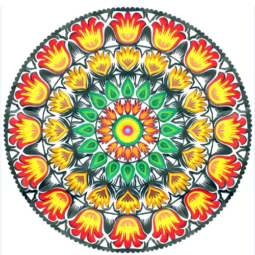 łowicka MANDALA słońca na ludowo