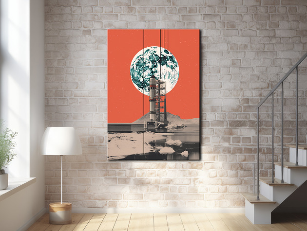 plakaty Apollo 11 - Plakat - Druk - Minimalistyczny Kolaż, NASA, kosmos #6