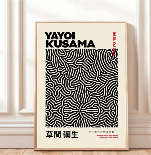 plakaty PLAKAT dekoracyjny , abstrakcja Yayoi Kusama, grafika japońska