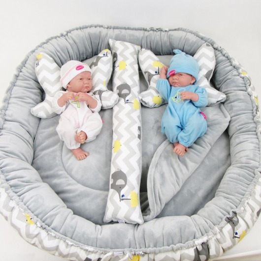 Zestaw dla bliźniąt - Kokon, Mata, Motylki Enitka Sweet Baby Room