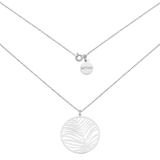 srebrne naszyjniki Srebrny naszyjnik z dużą rozetą