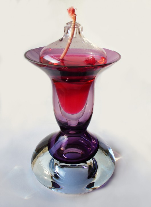 Świecznik na olejki INDYJSKI FIOLET Borowska Glass Design