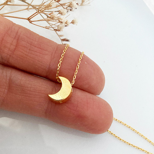 złote naszyjniki Naszyjnik z  KSIĘŻYCEM, srebrny złoty księżyc