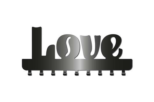 wieszaki Nowoczesny Wieszak Z Kolekcji Simple Napis Love
