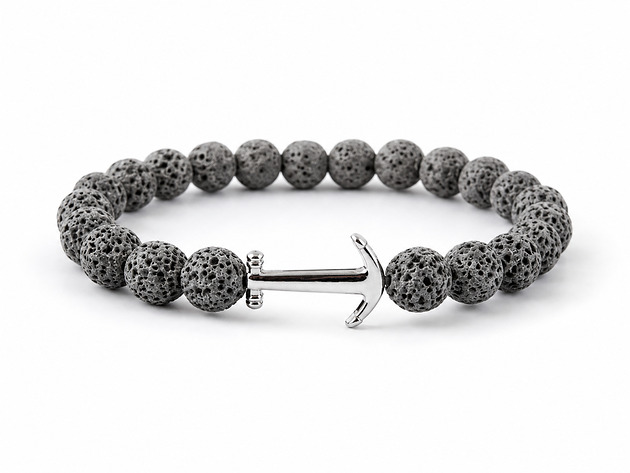 biżuteria męska Bransoletka męska STONE ANCHOR-szara lawa wulkaniczna