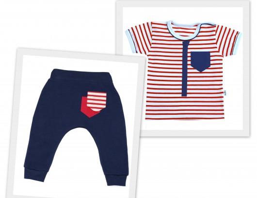 Pasiaki Komplet Wąski Śledź T-shirt+spodenki  nonino