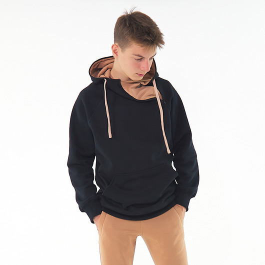 bluzy męskie Bluza męska bi-color z kapturem
