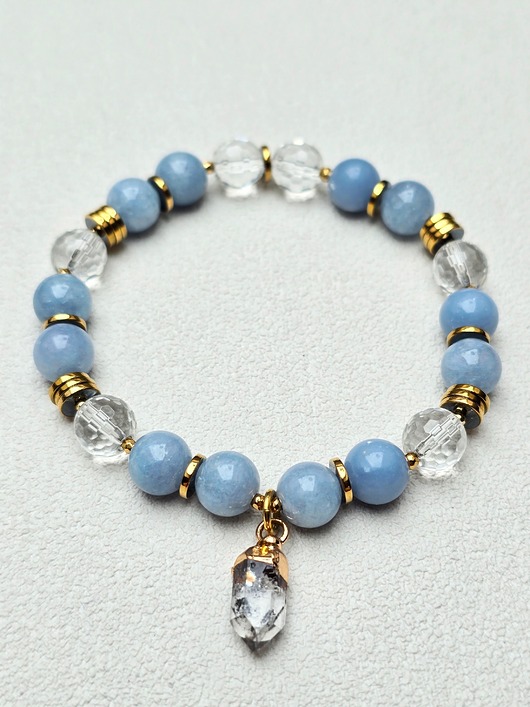 bransoletki z kamieni naturalnych Bransoletka Elastyczna  Blue Angel