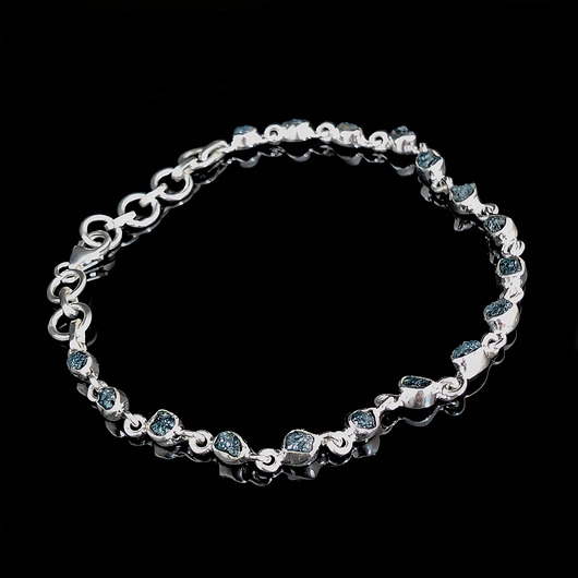 bransoletki srebrne Surowe diamenty