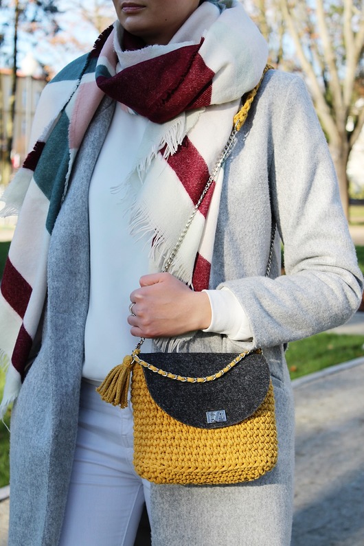 TOREBKA KNOTS BRAID BAG// mustard laluu
