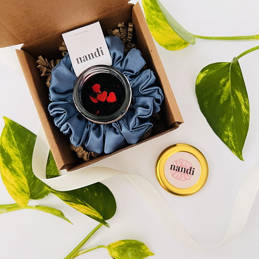 do włosów różne Zestaw prezentowy MINI OLIVIA mini gumki satyna + herbata KOLORY