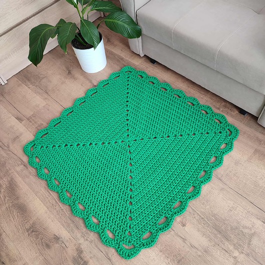 dywany Dywan szydełkowy kwadratowy ze sznurka bawełnianego 90cmx90cm