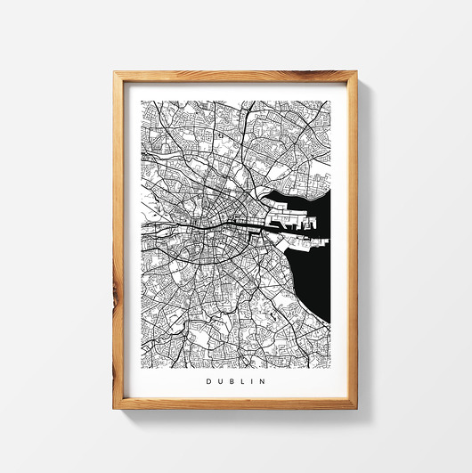 Dublin - plakat z mapą Dublina - prezent PLAKATY GEOMETRYCZNE