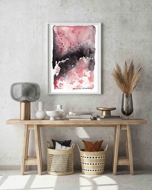 grafiki i ilustracje Blush No.25 Abstrakcja w pudrowym różu z czernią